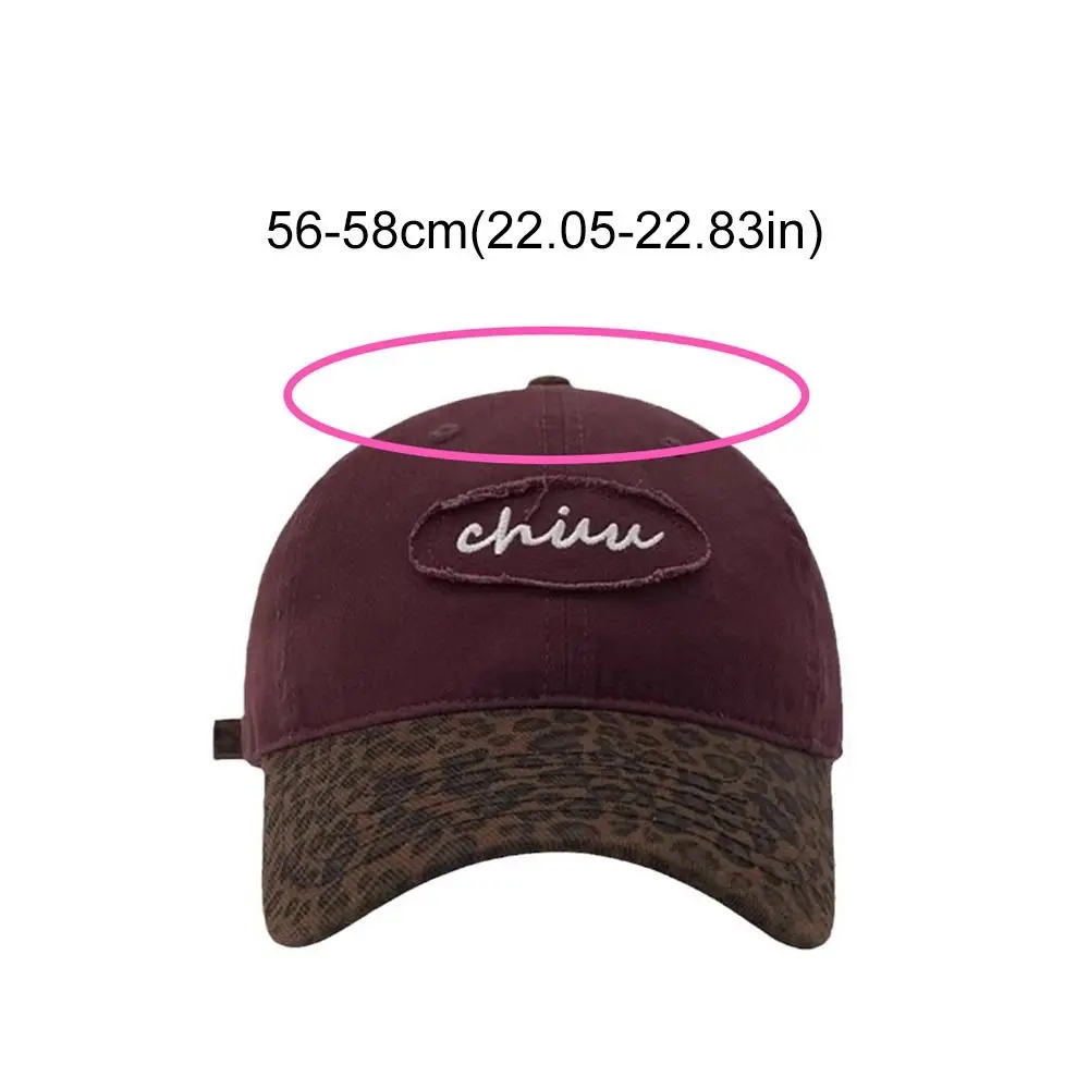 หมวกเบสบอลวินเทจลายเสือดาว ปรับขนาดได้ ป้องกันแสงแดด สไตล์ลำลอง ปักลาย ฮิปฮอป ผ้าฝ้าย Y2k หมวกแก๊ปสำหรับวัยรุ่น