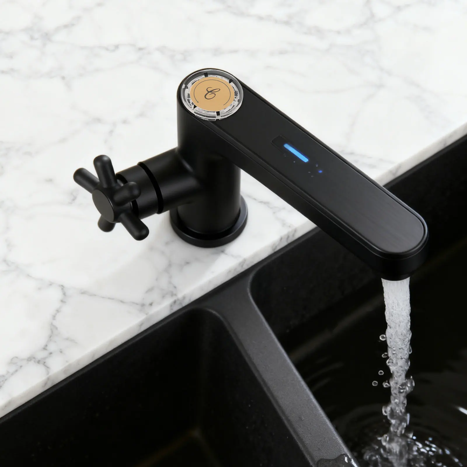 

4Pairs Bathroom Faucet Handle Hot Cold Indicator Emblem Replacement Tap Knob Covers Decorative Faucet Index Discs Sink Shower