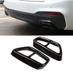 For BMW 5 Series G30 G32 G31 6 Series GT 2018 2019 2020 2022 Stainless Steel Exhause Filter Tail Throat Cover Car Accessories