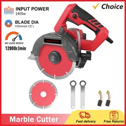 1400W Marble Cutter Ceramic Tile Cutting Machine Circular Saw Power Tools 0-45 Degree Bevel Cutting for Cutting Slotting Marble