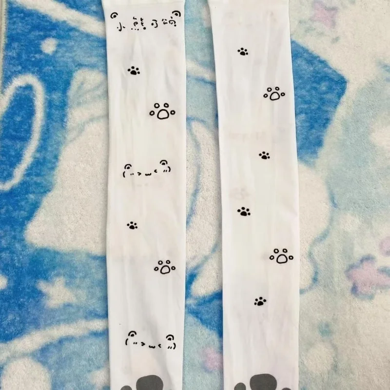 Белые сексуальные субкультуры, милые длинные носки с мультяшным принтом, Haraiuku, чулки выше колена, высокие чулки Y2K, женские носки для косплея Kawaii