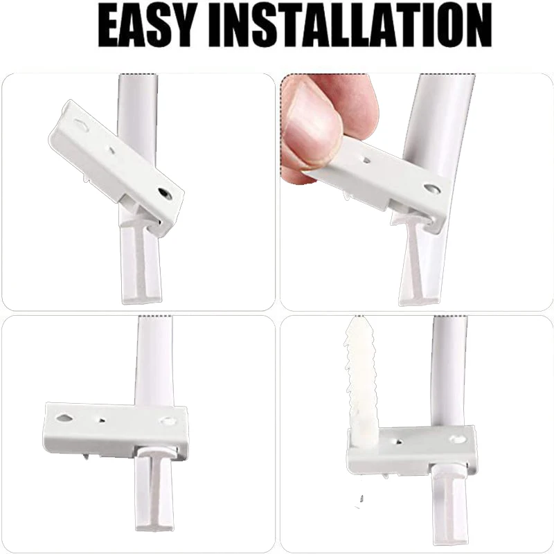 6pcs Ceiling Top Clamping Side Mounted Curtain Track Rail Accessories Windows Plastic Home Window Decor Curtain Accessory