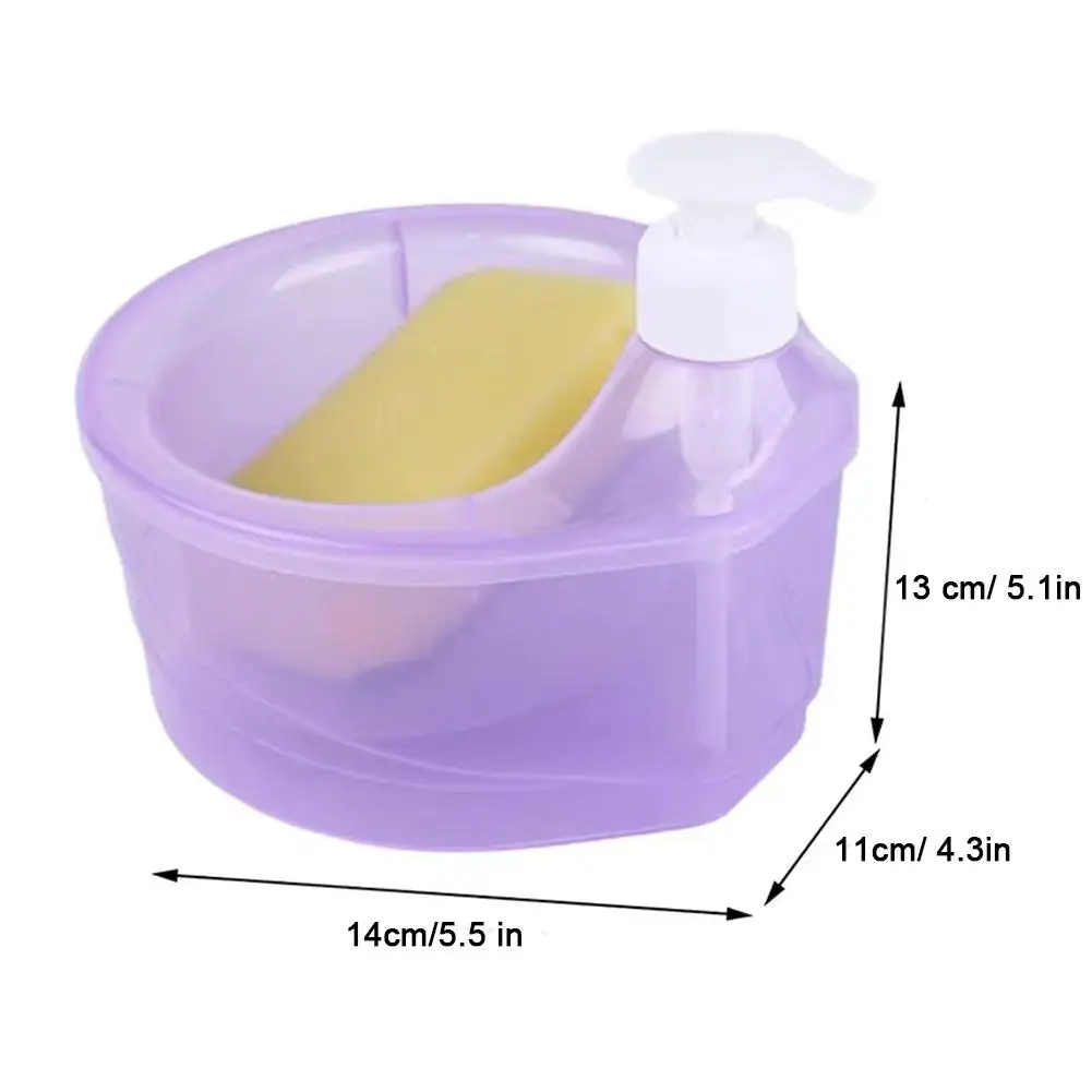 Dispenser per lavastoviglie Porta spugna Dispenser di sapone per lavaggio 2 in 1 Dispenser di liquido per lavare con dispenser di sapone per piatti in spugna e