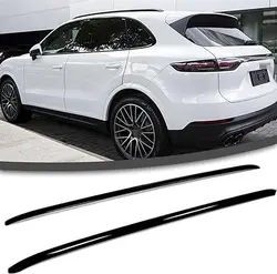 2Pcs Roof Rail Roof Rack Side Rail Bars Aluminum fits for Porsche Cayenne 2018-2023 (Glossy Black)