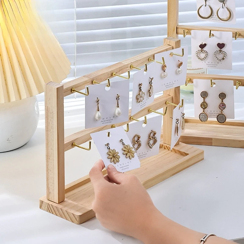 

Log with hook earrings display stand Simple bracelet Ring necklace Jewelry storage Three-dimensional display stand Wholesale