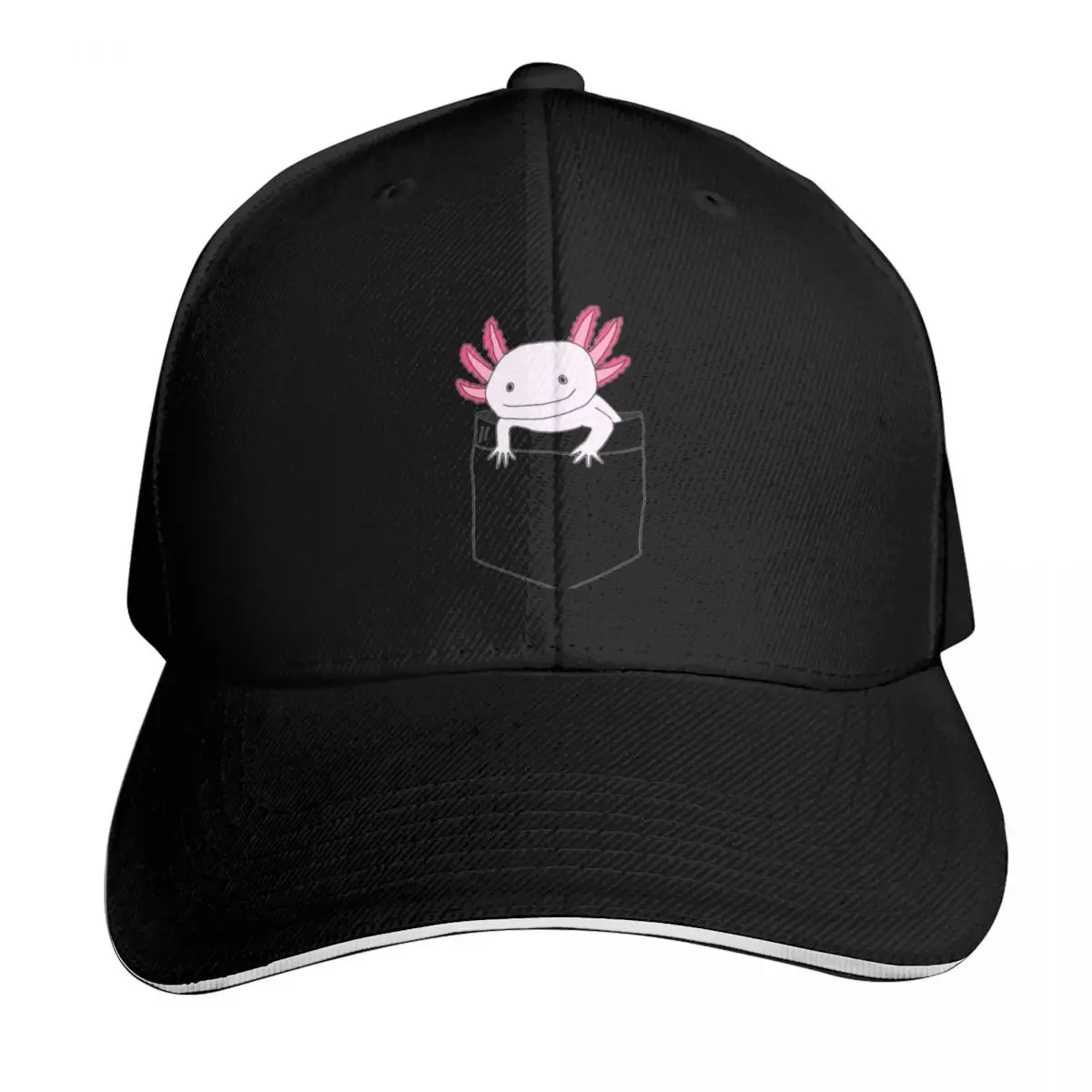Pocket Axolotl Baseball Cap Casual Daily Wear Quick Dry Performance Cotton Twill Breathable