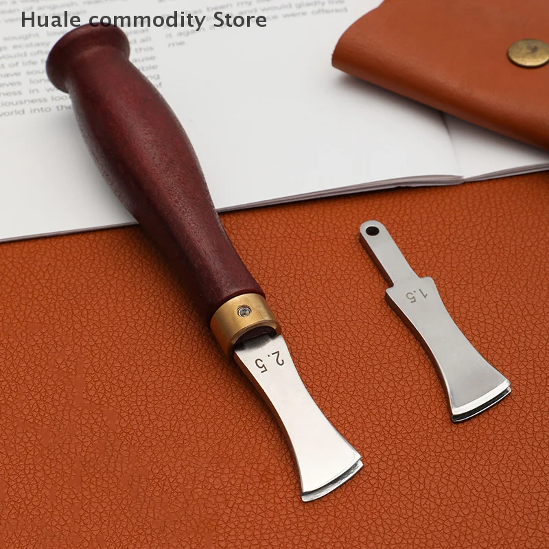 Leather Edge Creaser Tools, Ondiepe Slot Edge Lineer Roestvrij staal voor Leathercraft Krimpen Werken Boog Groef Hete druk