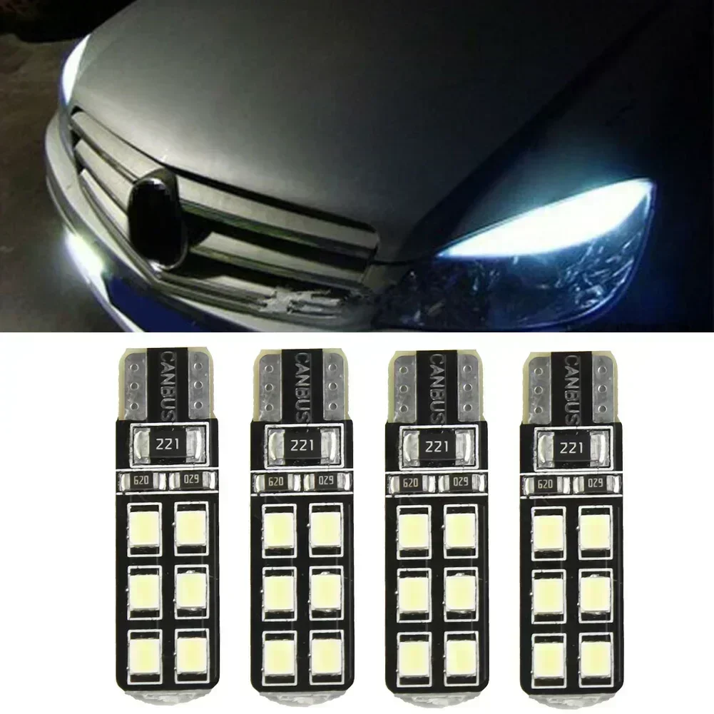 4pc Error Eyebrow Eyelid Light Bulb T10-12SMD-2835 LED For LED Mercedes-Benz W204 C300 C350 Car Lighting Accessories