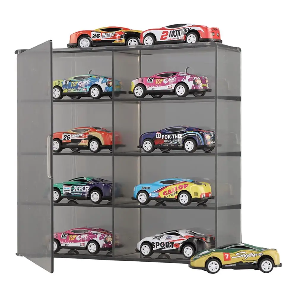 Stackable Car Model Storage Box Display Stand Organizer Transparent Grid Jewelry Accessories Holder Plastic Material 8 Grids