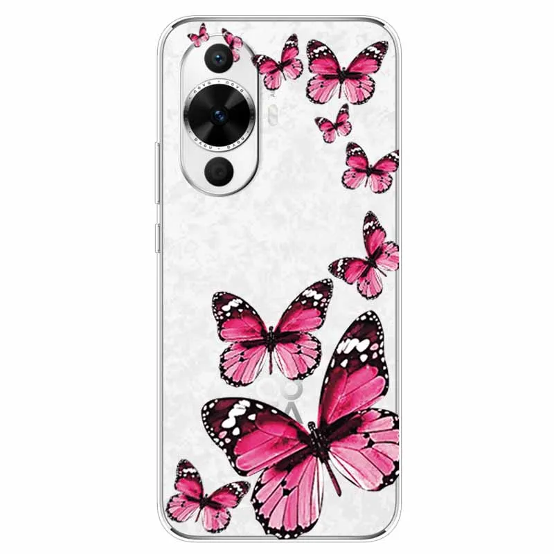 For Huawei Nova 12s Case Flowers Clear TPU Silicon Funda Capa for Huawei nova 12s Soft Covers Nova12S 12 s Transparent Coque bag