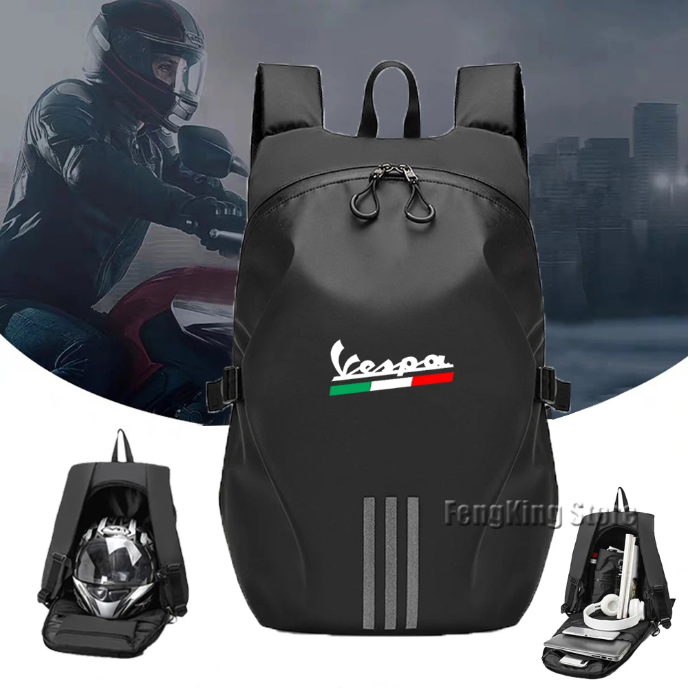 

For VESPA Sprint Primara Scooter GTS 300 Knight backpack motorcycle helmet bag travel equipment waterproof and large capacity