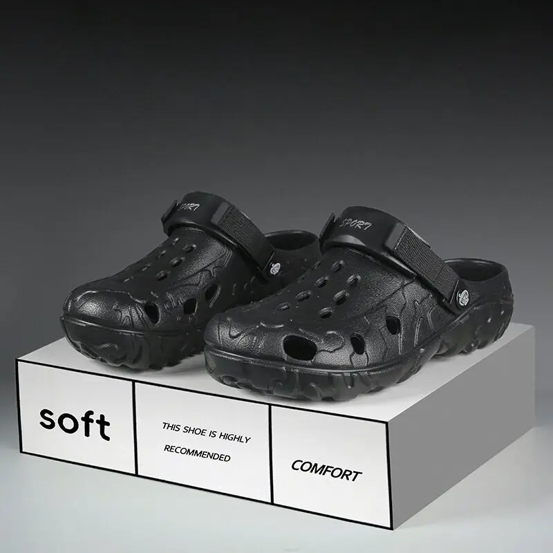 

Мужские сандалии, новая обувь для дома и сада, удобные и легкие мужские тапочки, нескользящие шлепанцы с мягкой подошвой