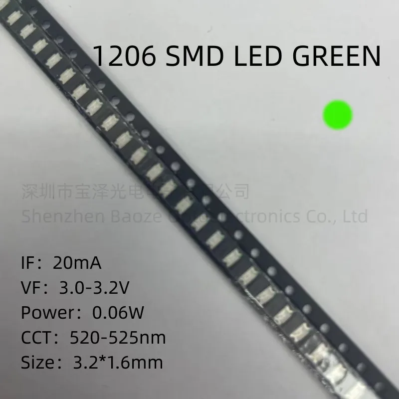 1206 SMD LED Red Yellow Green White Blue Orange Pink Ice Blue 3216 light emitting diode 100pcs/lot