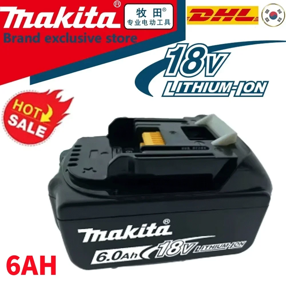 18V 6Ah rechargeable battery, 18v Genuine BL1860B Makita battery for Makita DTD172 DDF487 DTW300 DGA404 Power Tools Battery