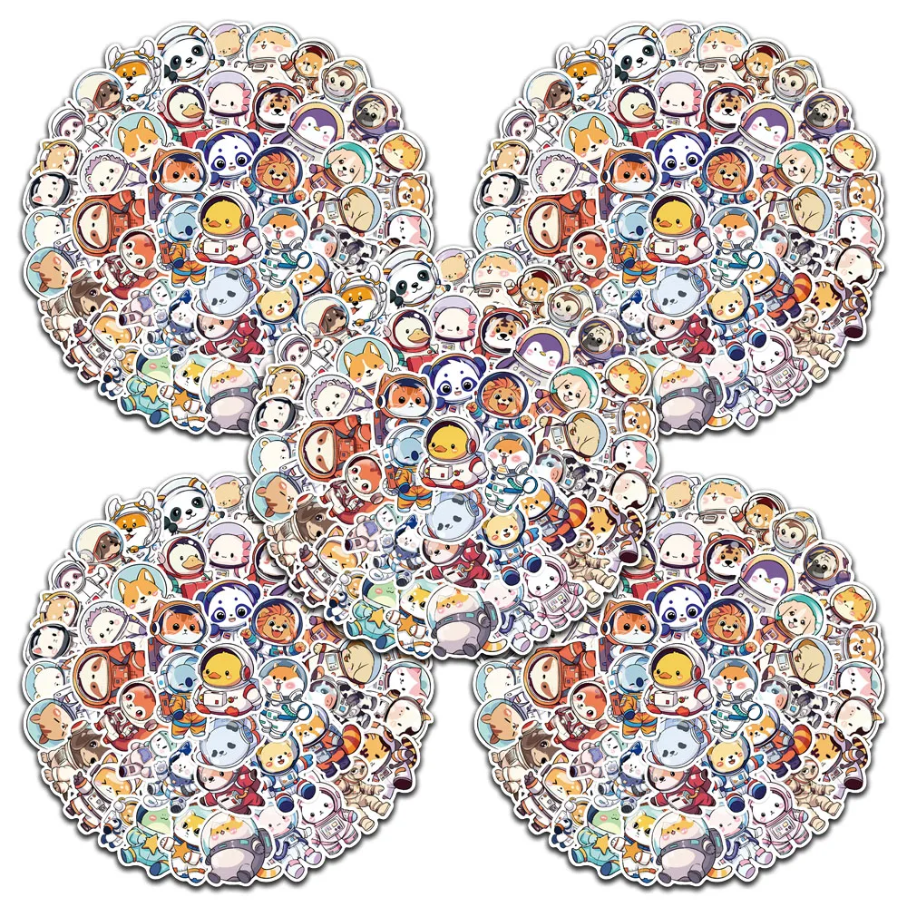 

5 sets Cute Cartoon Animals Astronaut Stickers For Luggage Notebook Laptop Guitar Phone Waterproof Graffiti Vinyl Decals
