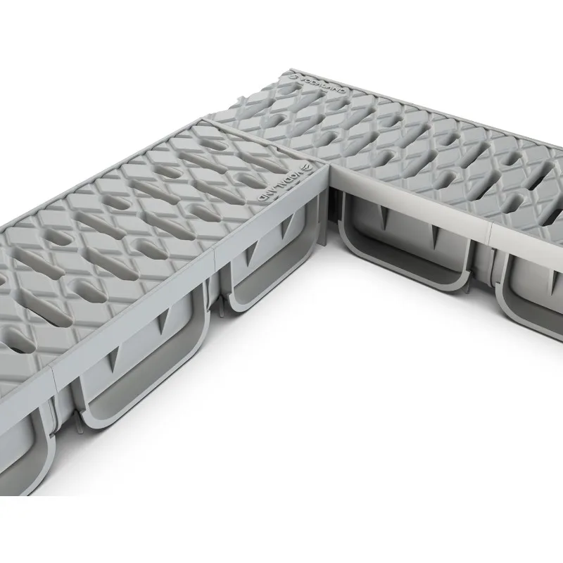 Sistema di scarico per trincea da 4 pollici con griglia - Colore avorio - Easy 2 canali (5)