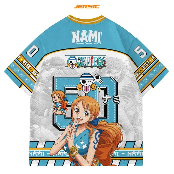 50 camisa de uma peça nami anime estilo kpop beisebol hóquei camiseta moda casual anime diário unissex camisetas soltas e confortáveis