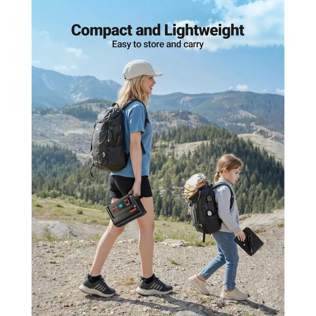 238Wh ソーラー発電機、300W 純粋な正弦波 AC & 60W USB-C PD 急速充電、キャンプ、停電用