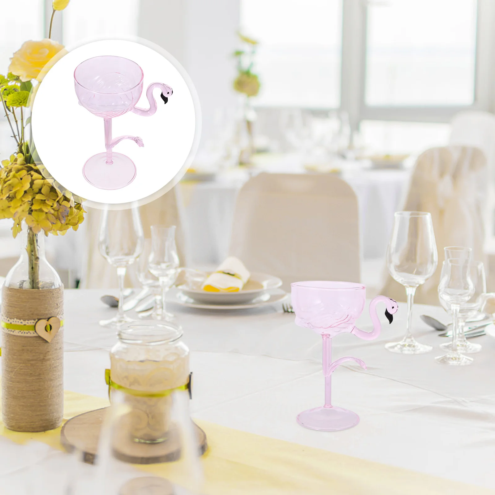 

Exquisite Flamingo Wine Goblet Glass Cup for Cocktails Parties Elegant Table Setting Home Bar Flamingo Cocktail Glass Cup