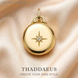 Pendant Round Medaillon With Star Locket Brand New 925 Sterling Silver Jewelry Europe Accessorie Gift For Woman Men