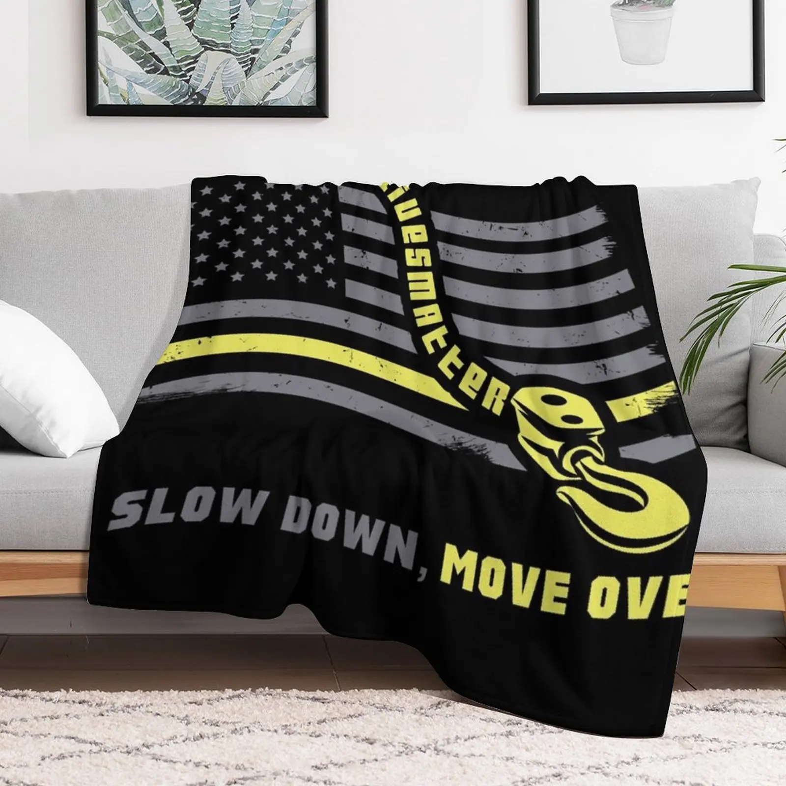 Slow Down Move Over - Tow Truck Operator Gift Throw Blanket Decorative Beds Hairy Quilt Sofas Blankets