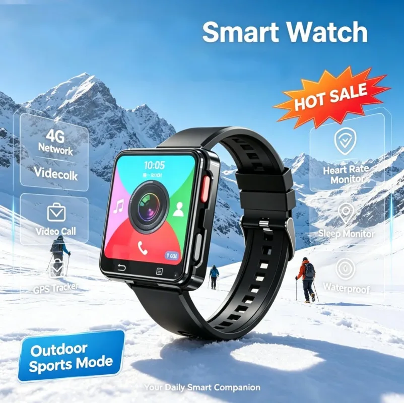 S998 4G Android Smartwatch, SIM Card Supported Bluetooth WiFi Waterproof Outdoor Watch for Men & Women