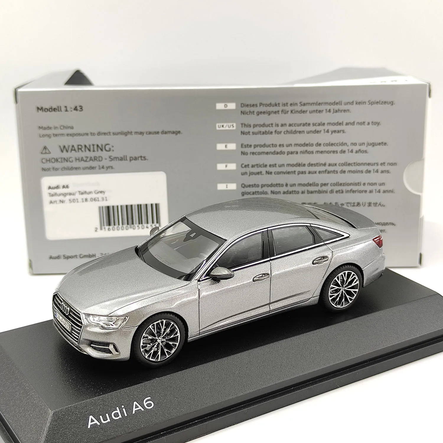 

Литой под давлением масштаб 1:43, Audi A6 2018, модель автомобиля из сплава, коллекционная игрушка, подарок, сувенир, украшение для дисплея