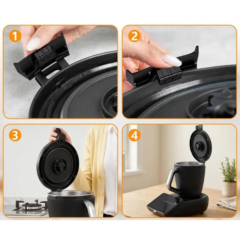 Kitchen Machine Cover Retainer Clip, Black Plastic Replacement Bracket for Damaged Cover Lock Position Service, 2.3 x 1.6 x 1.1