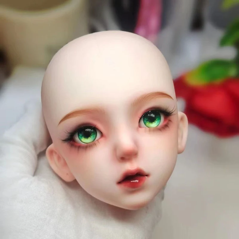 1/3 BJD Female Makeup Head 60cm Doll's Accessories with Eye Children Play House Dress Up Toy