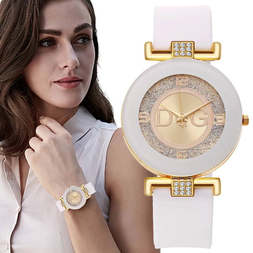 Relojes de cuarzo blancos y negros simples para mujer, reloj de pulsera con correa de silicona de diseño minimalista, esfera grande, reloj creativo