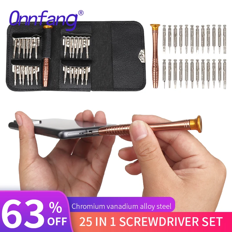 

Leather Case 25 In 1 Torx Manual Screwdriver Set Mobile Phone Repair Tool Kit Multitool Hand Tools and Disassembly Tool Set