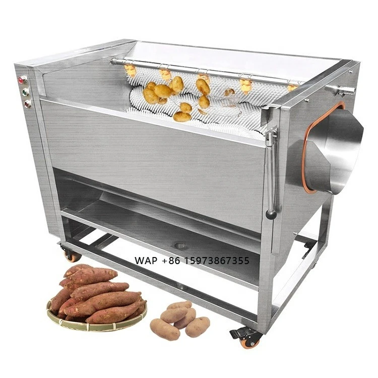 

Electric 750W Root Vegetable Fruit Ginger Cassava Washer Peeler Potato Cleaning Peeling Machine Ginger Peeler Industrial