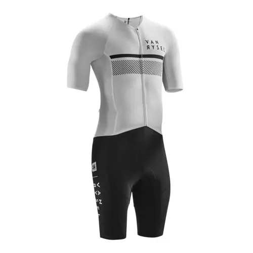 Imagen 2 del producto Traje de carreras de carretera Van/rysel, mallas blancas de triatlón para carreras, pantalones de una pieza, traje de ciclismo, ropa deportiva transpirable para exteriores