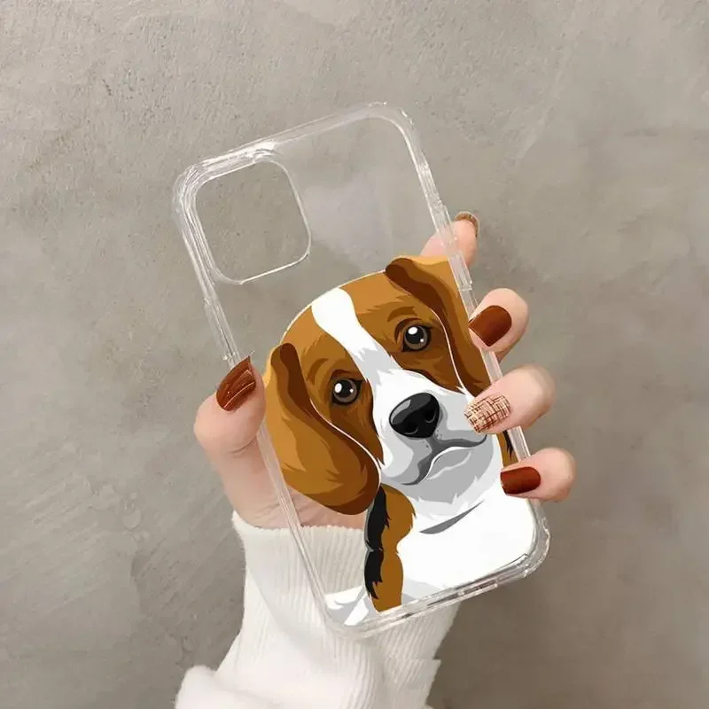 Beagle Dog cartoon xute animal Phone Case Transparent soft For iphone 11 13 12 14 15 pro max mini plus