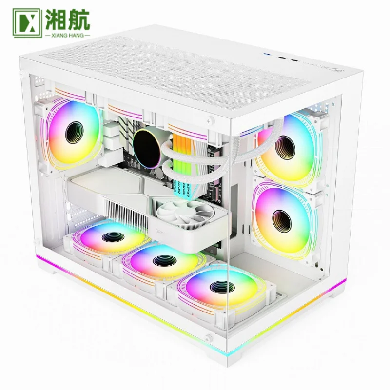 مناسبة لحقيبة ألعاب غرفة عرض البحر مع علبة ألعاب بتصميم شريط الضوء تدعم مضيف سطح المكتب لتبريد المياه 360 درجة SKSVJ42CW