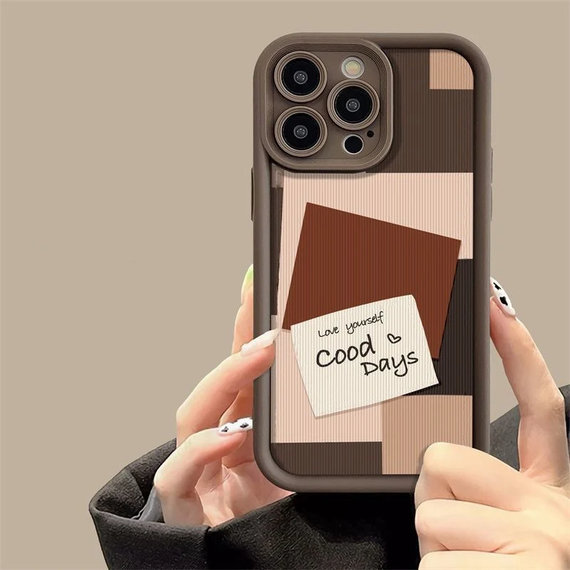 Fashion Retro Alphabetical Grid Pattern Phone Case For iPhone 15 14 13 12 11 Pro Max X XR XS Max 7 8 Plus Shockproof Soft Cover