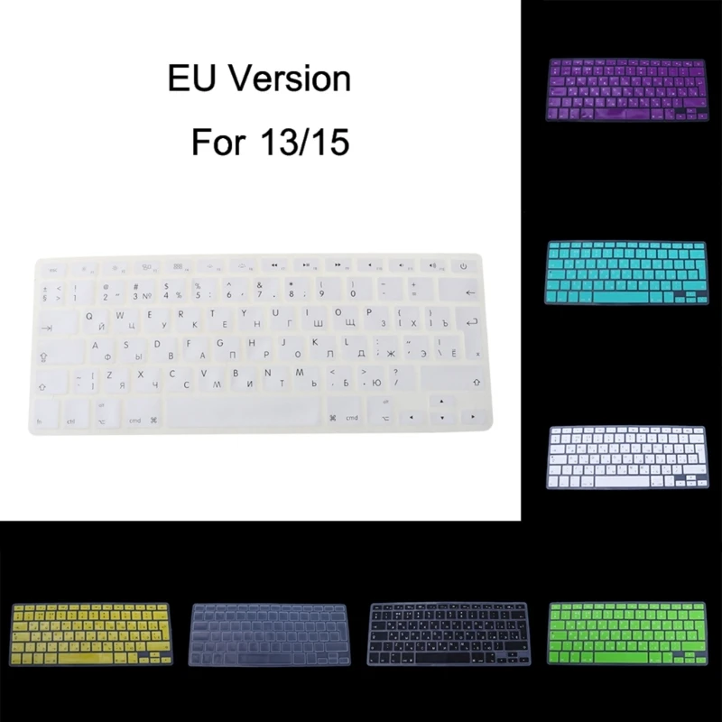 Euro EU Version Russian Keyboard Silicone Skin Cover For Macbooks Air 13 15