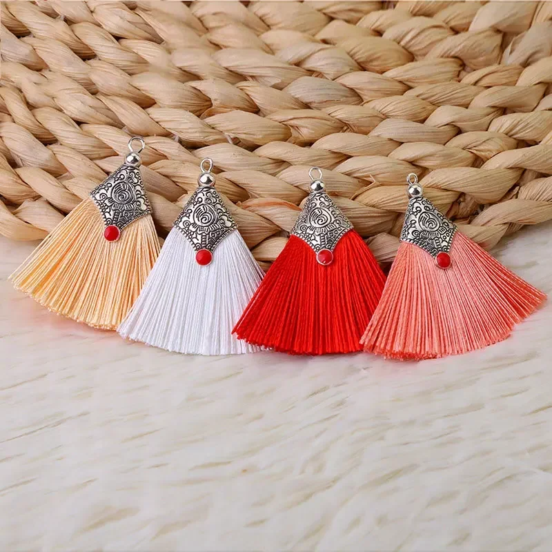 5/10Pcs Mini Craft Tassel Handmade Soft Tassel General Cap Fish Mouth Fan Tassel for Earring Jewelry Making DIY Projects