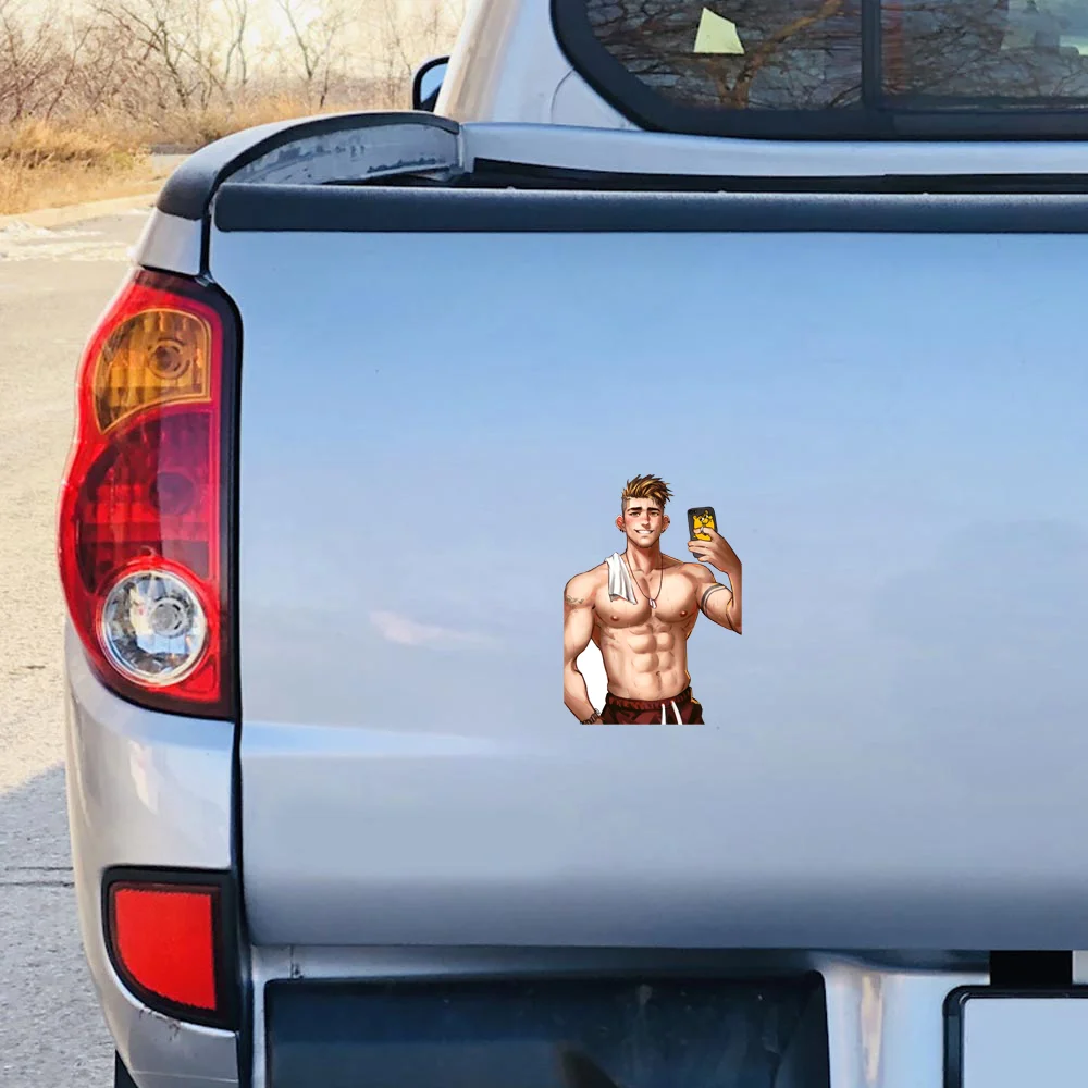 EARLFAMILY 13cm X 13cm for Lifeguard Gay Boy Man Car Stickers Fashion Sunscreen Decals Bumper Waterproof Vinyl Car Bumper Decal