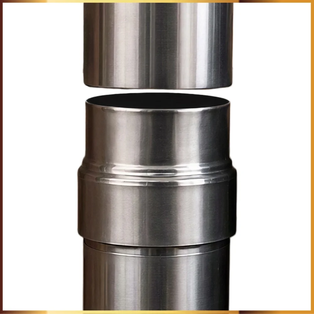 120mm to 100mm Stainless Steel Smoke Pipe Reducer Adapter Flue Connector for Wood Stove Fireplace Liner