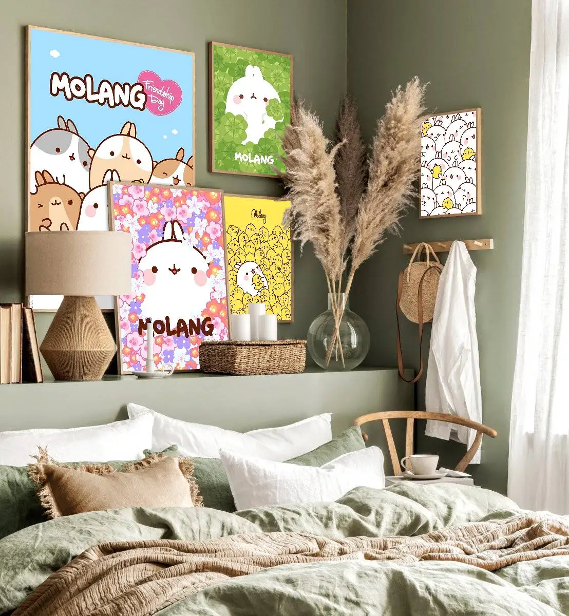 Cute white M-MolangS rabbit Whitepaper Poster HD Quality Poster Wall Art Painting Study Room Wall Decor
