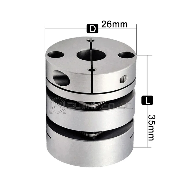 Openbuilds Aluminum D26L35 double diaphragm coupling elastic connector D26mm L35mm ball screw step servo motor encoder computer