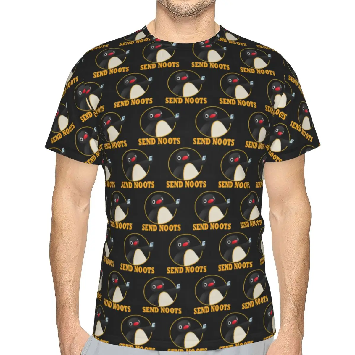 100% Cotton Pingu Pinga Penguin TV T-Shirt Men's Fashion T Shirt Men Crew Neck Summer Shirts Tops