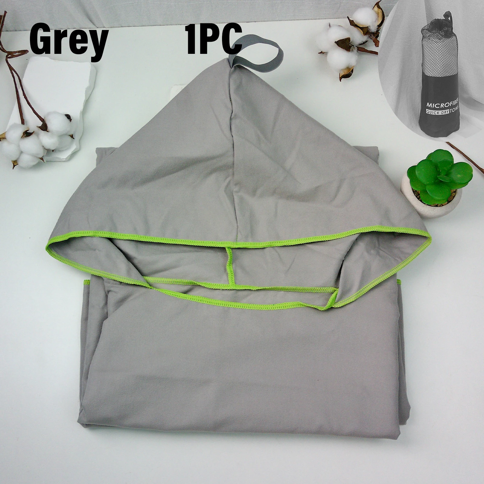 plus Size Quick-Dry Hooded Beach Towel Changing Cape High Absorbency Swim Surf Robe for Easy Carry And Quick Drying view 4