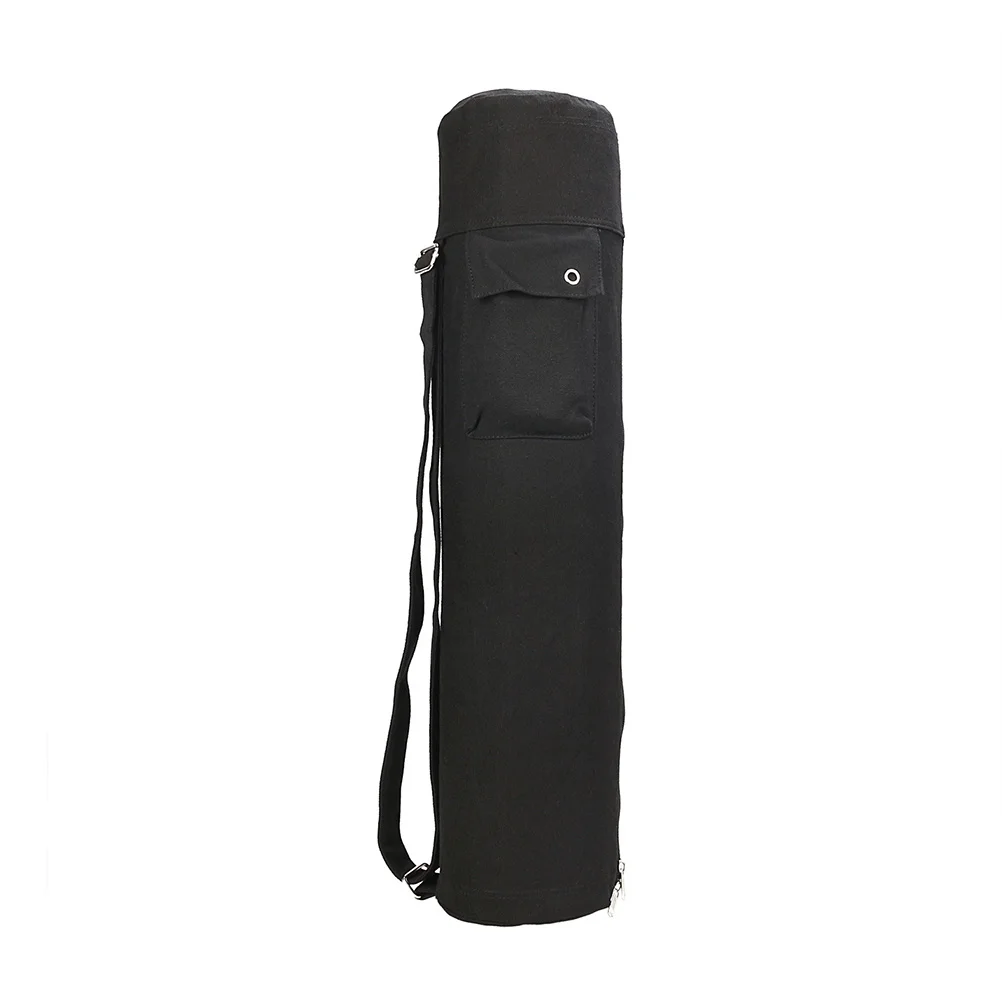 

Yoga Mat Storage Bag Black Large Capacity Exercise Fitness Sling Pockets Kettle Pocket Phone Holder Adjustable