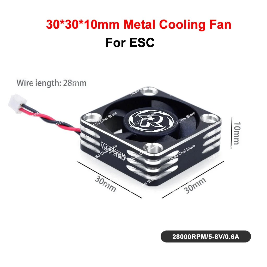 Surpasshobby Rocket-RC 25mm 30mm 35mm 40mm 50mm Metalen Koelventilator Voor RC Auto Motor ESC Warmteafvoer Zilver Zwart