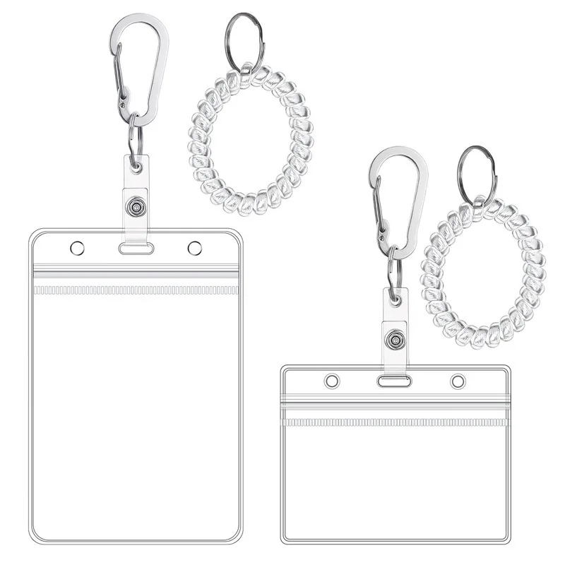 

Водонепроницаемый чехол для кредитных карт и удостоверений личности, прозрачный ПВХ-футляр для ID-карт, брелок-держатель для карт, защита для карт для работы, учебы, путешествий