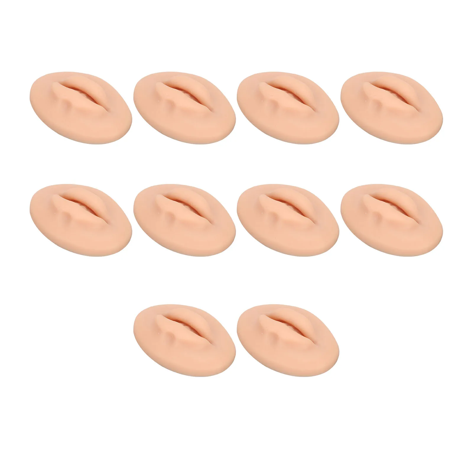 10PCS Tattoo Practice Lips Open Mouth Silicone 3D Fake Lips for Semi Permanent Tattoo Training Dark Skin Colour