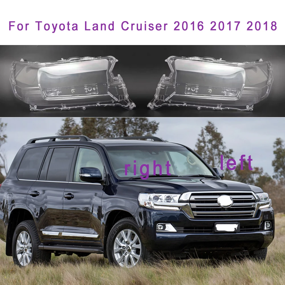 

Car Front Headlight Cover For Toyota Land Cruiser 2016 2017 2018 Plexiglass Lens Replace Lampshade Lens Glass Car Accessories