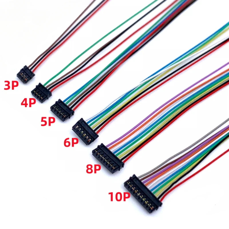 1/5/10/30/50Pcs/lot 0.6mm pitch puncture terminal cable connection wire single head 3P/4P/5P/6P/7P/8P/10P15cm electron wires